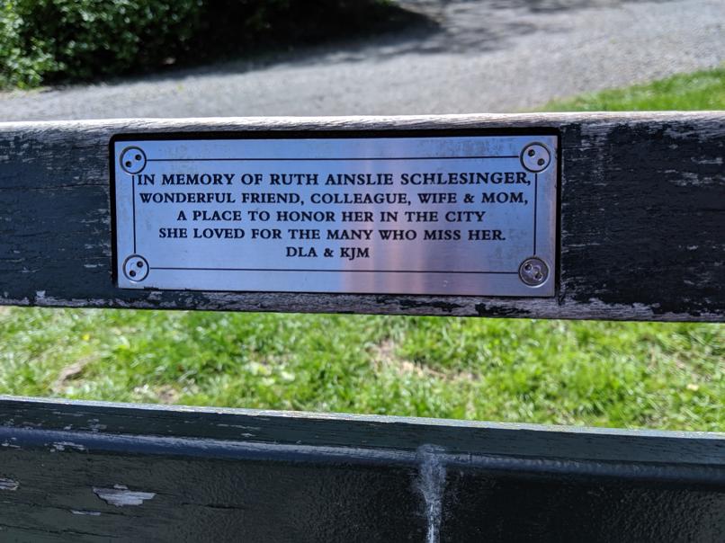 I saw this bench in Central Park