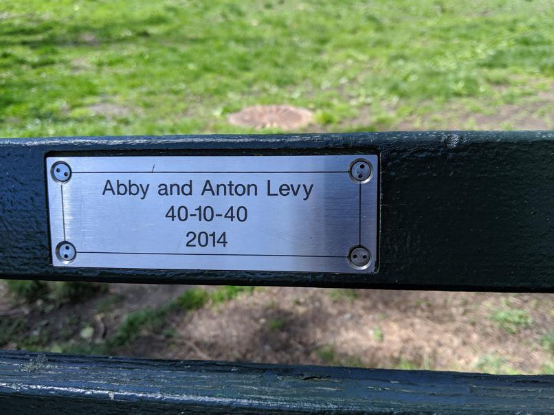 I saw this bench in Central Park