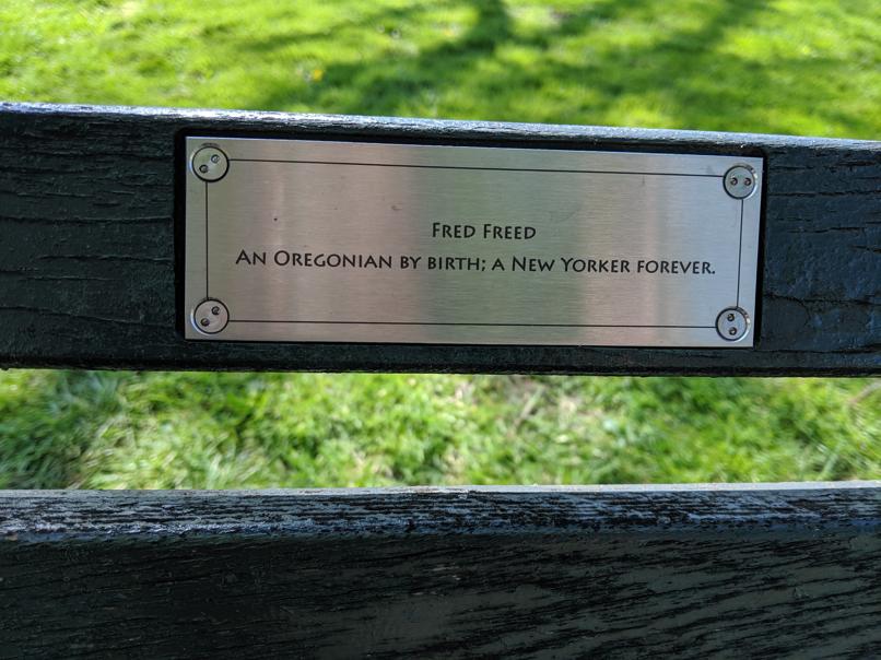 I saw this bench in Central Park