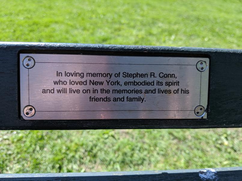 I saw this bench in Central Park