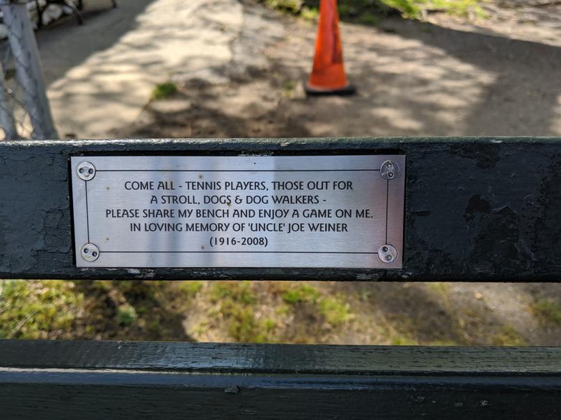 I saw this bench in Central Park