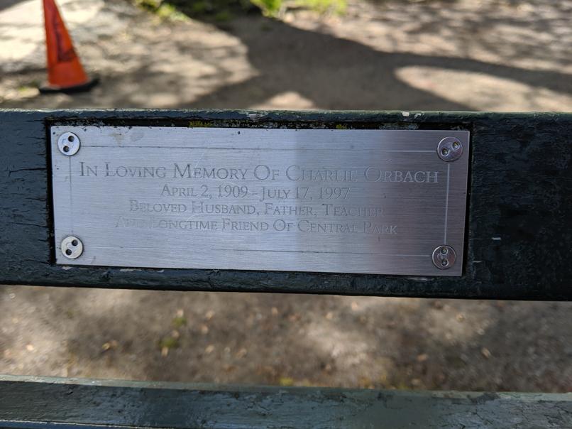 I saw this bench in Central Park