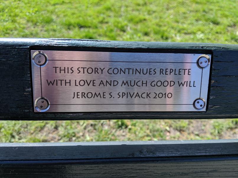 I saw this bench in Central Park