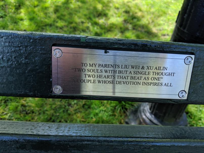 I saw this bench in Central Park