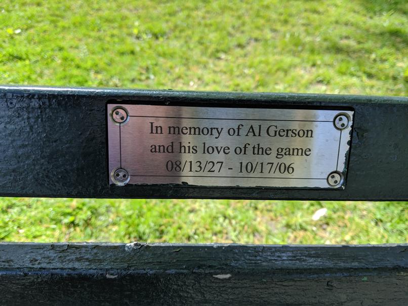 I saw this bench in Central Park