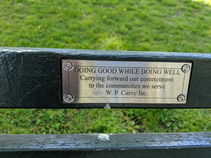 I saw this bench in Central Park