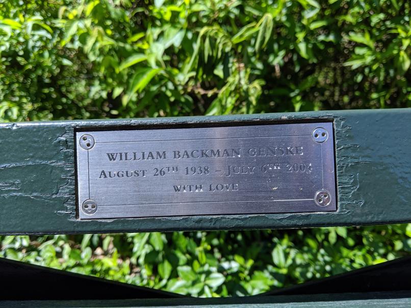 I saw this bench in Central Park