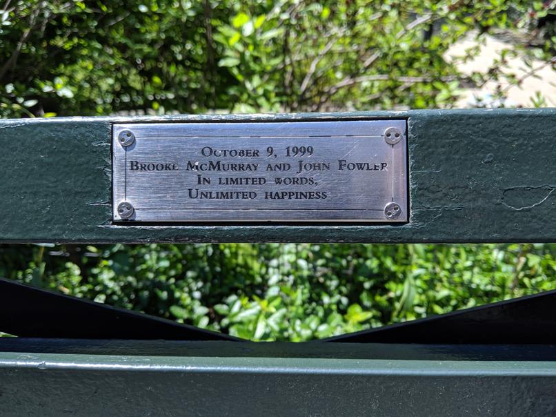 I saw this bench in Central Park