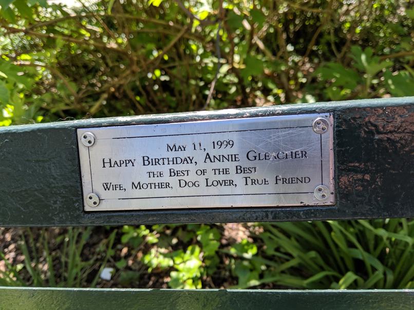 I saw this bench in Central Park