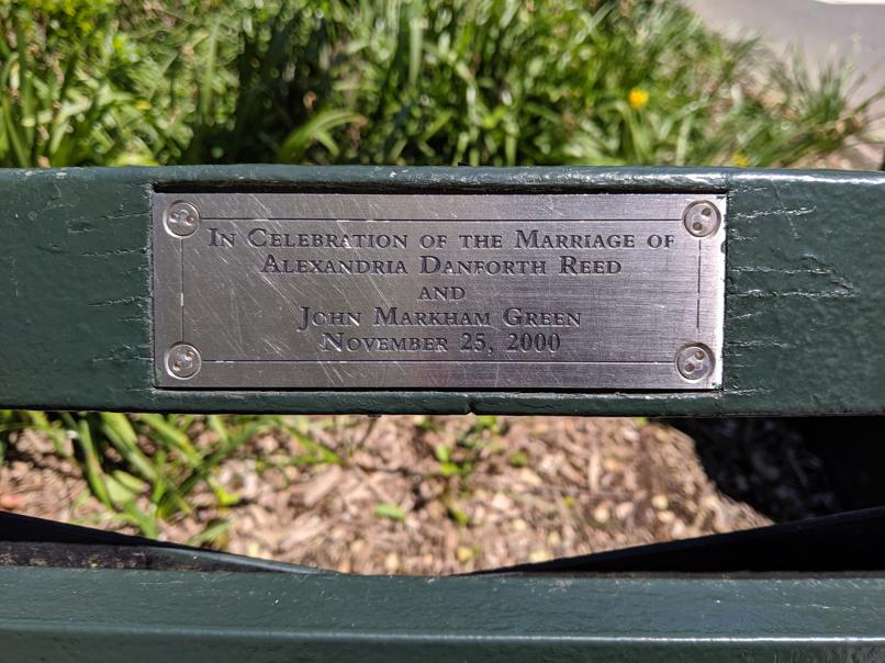 I saw this bench in Central Park