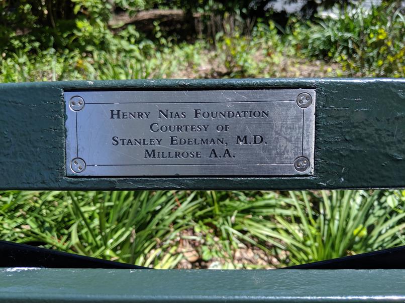 I saw this bench in Central Park