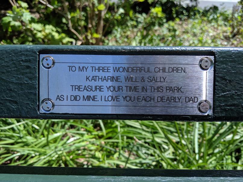 I saw this bench in Central Park