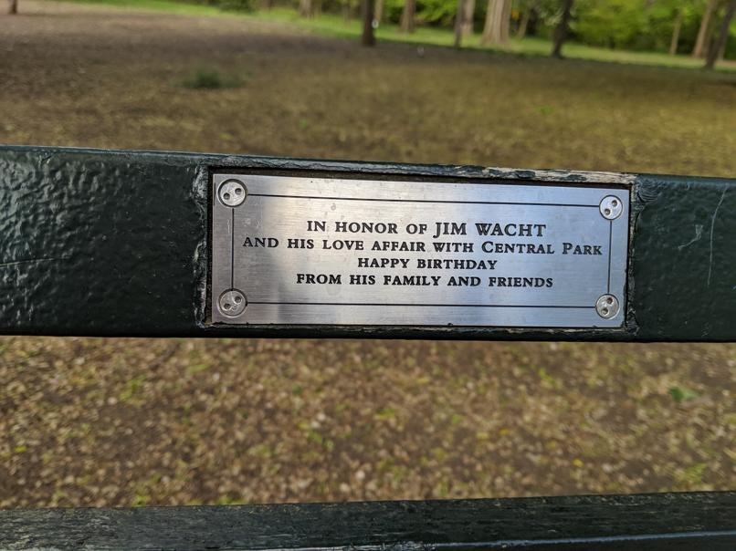 I saw this bench in Central Park