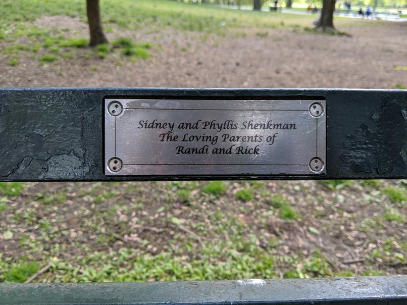 I saw this bench in Central Park