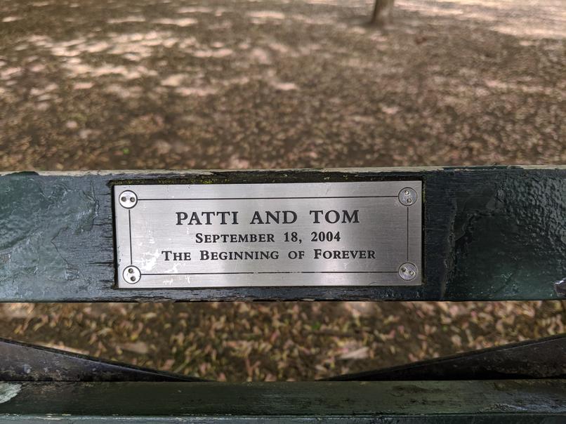 I saw this bench in Central Park