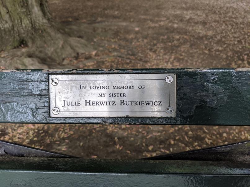 I saw this bench in Central Park