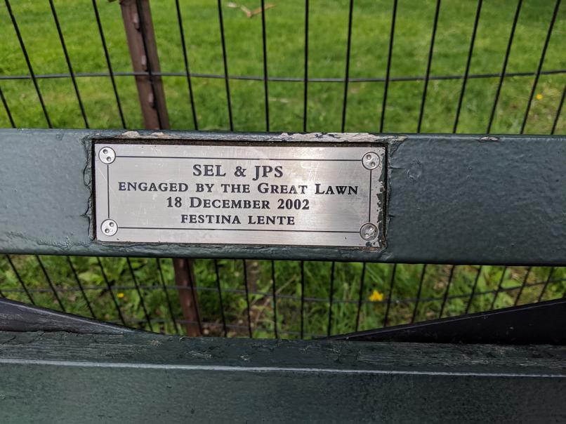 I saw this bench in Central Park