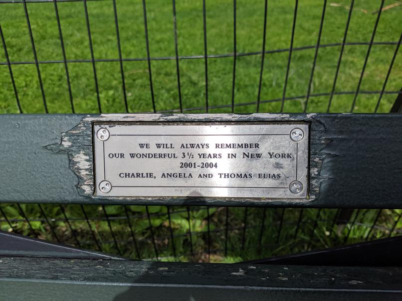 I saw this bench in Central Park