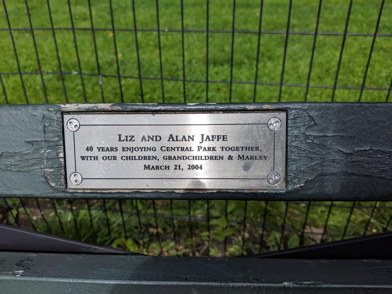 I saw this bench in Central Park