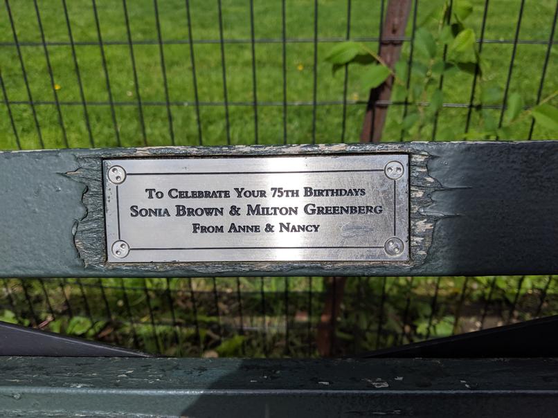 I saw this bench in Central Park