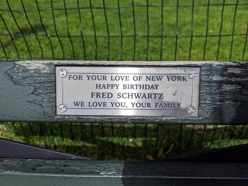 I saw this bench in Central Park