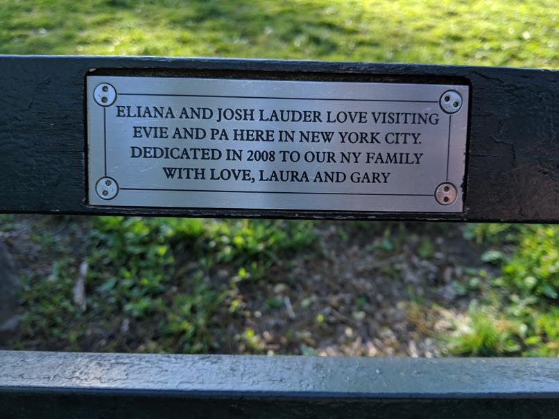 I saw this bench in Central Park