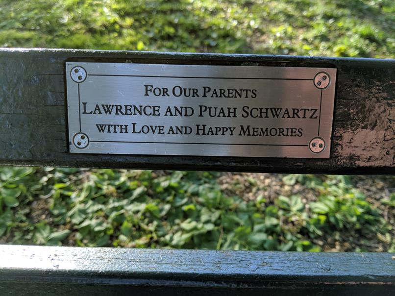 I saw this bench in Central Park