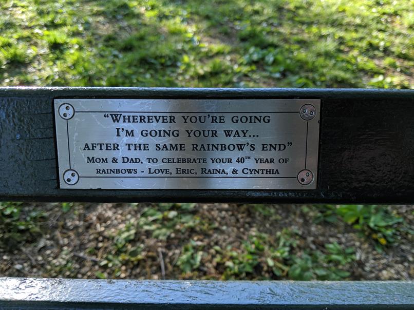 I saw this bench in Central Park