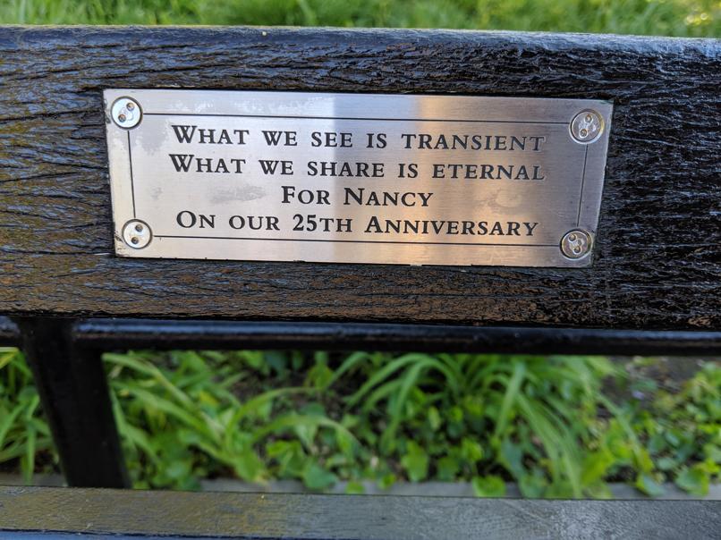 I saw this bench in Central Park