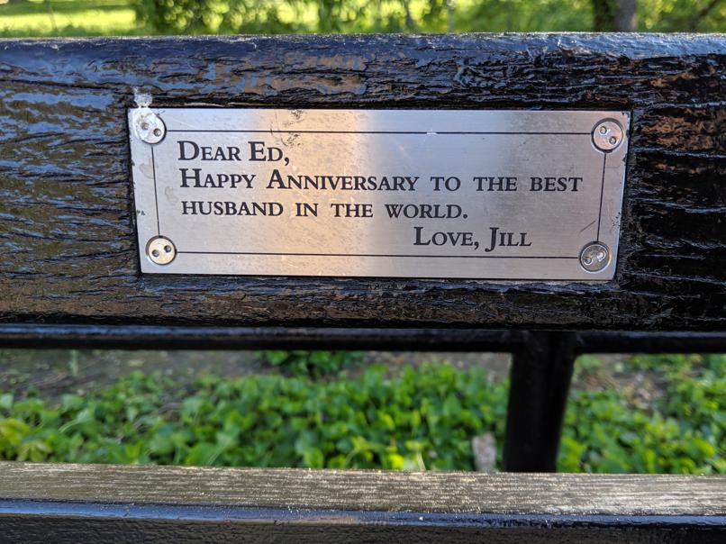 I saw this bench in Central Park