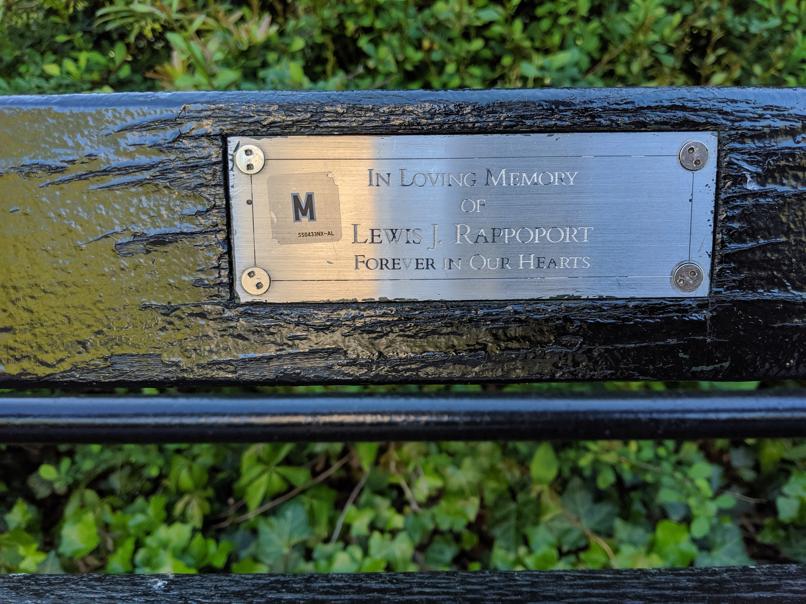 I saw this bench in Central Park