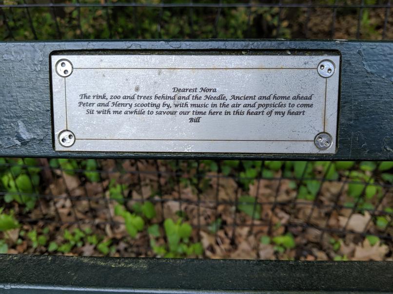 I saw this bench in Central Park