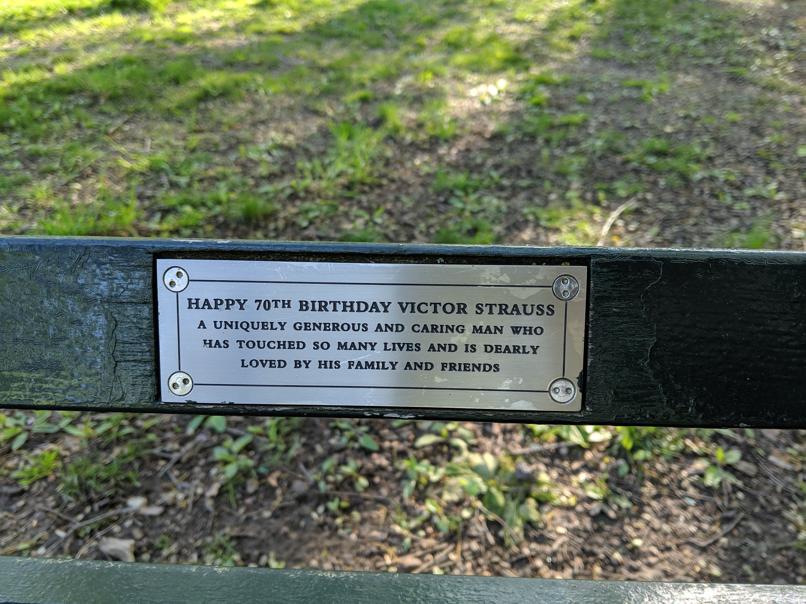 I saw this bench in Central Park