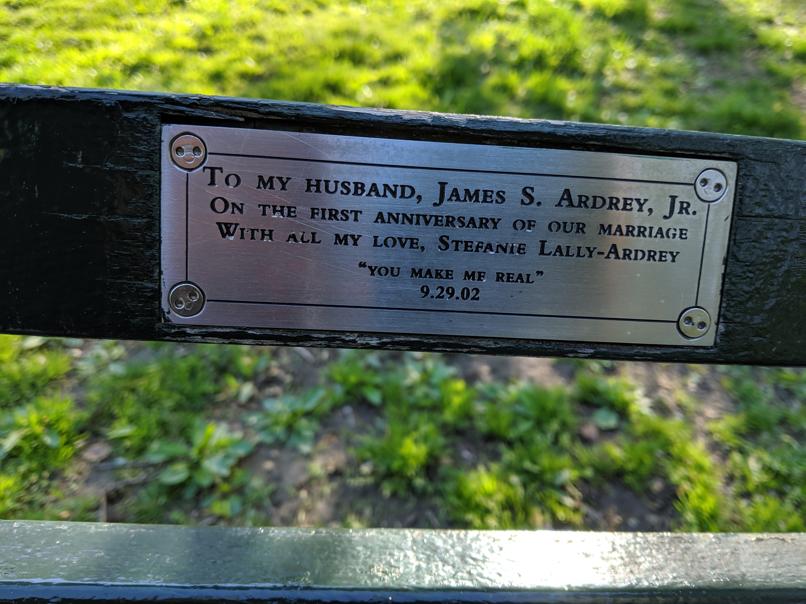 I saw this bench in Central Park