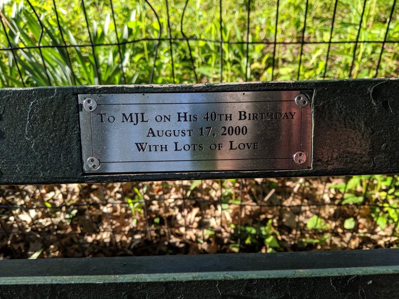 I saw this bench in Central Park