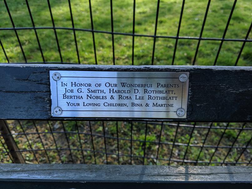 I saw this bench in Central Park