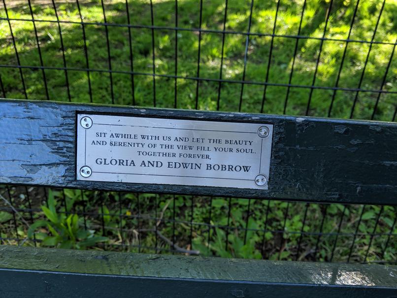 I saw this bench in Central Park