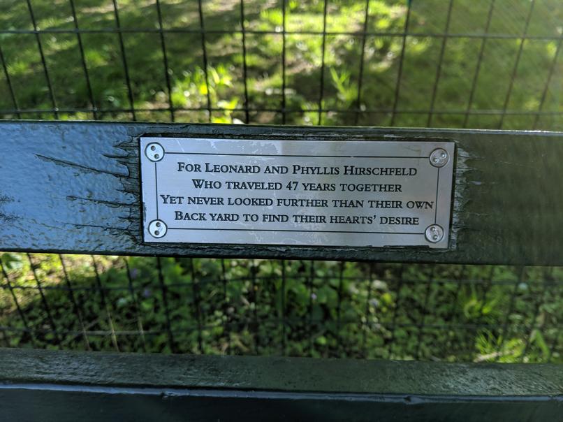 I saw this bench in Central Park