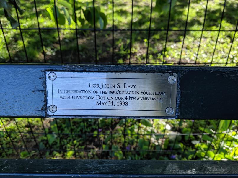 I saw this bench in Central Park