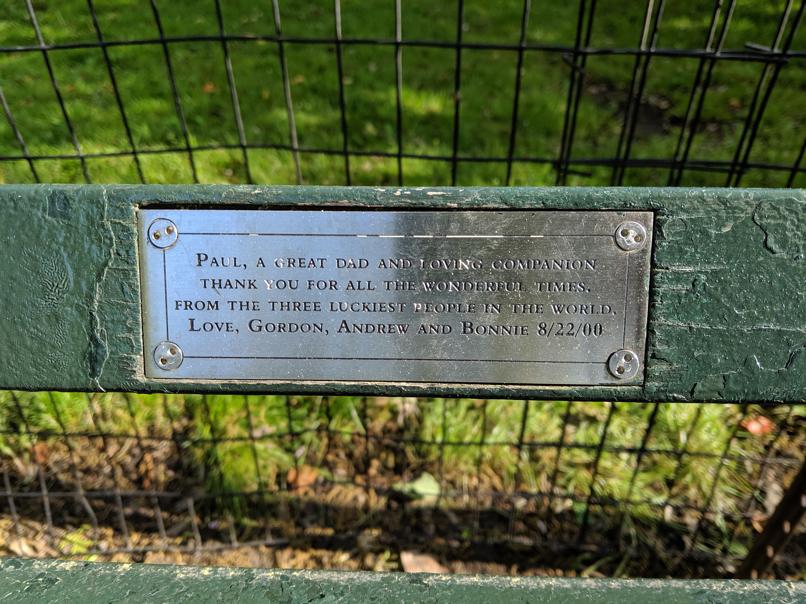 I saw this bench in Central Park