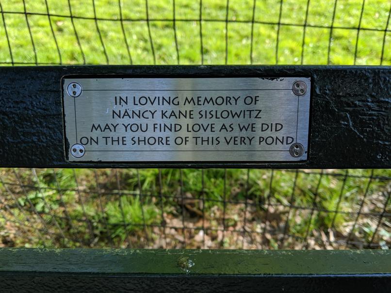 I saw this bench in Central Park