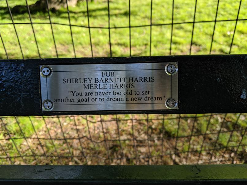 I saw this bench in Central Park