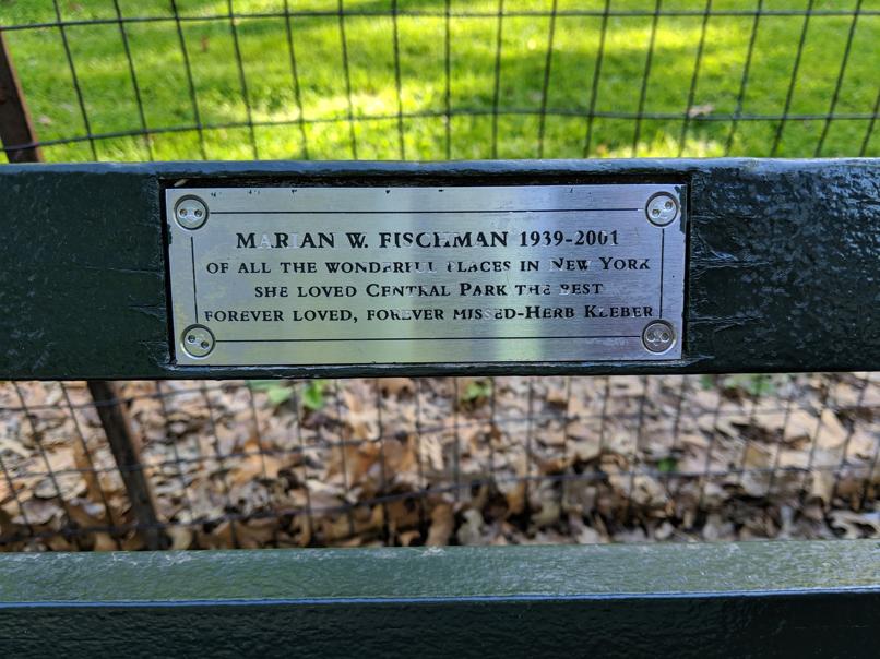 I saw this bench in Central Park