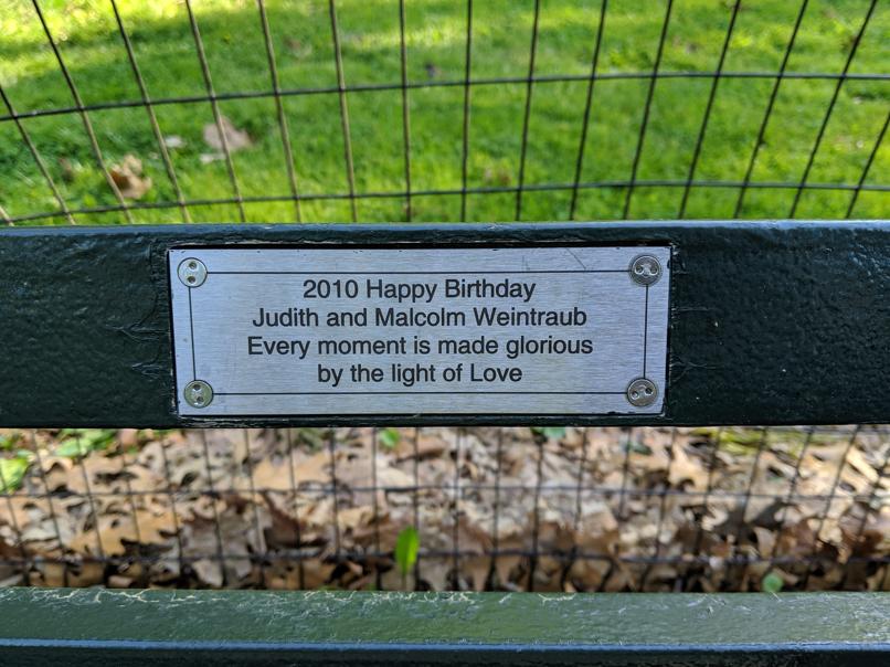 I saw this bench in Central Park