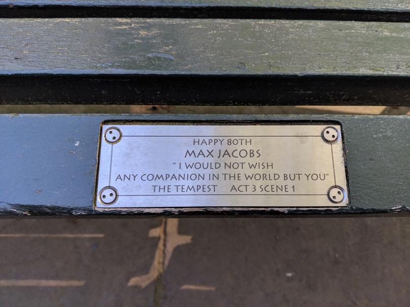 I saw this bench in Central Park