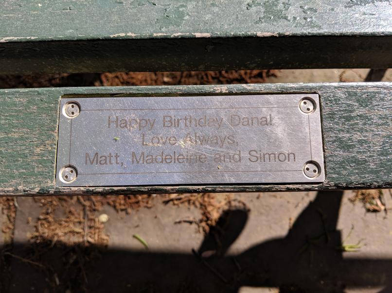 I saw this bench in Central Park