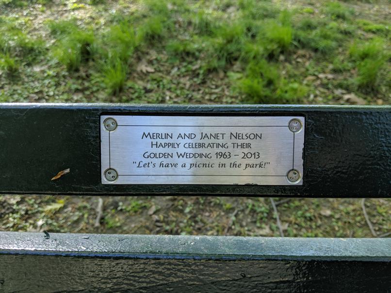 I saw this bench in Central Park