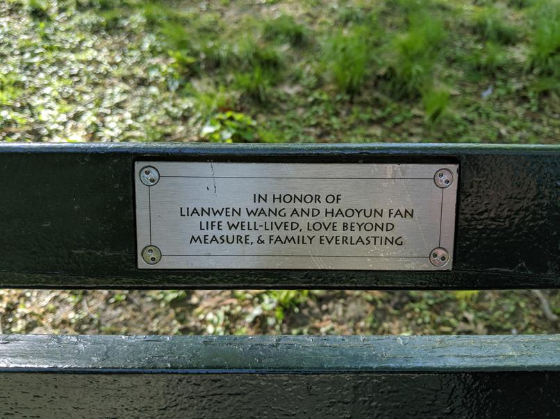 I saw this bench in Central Park