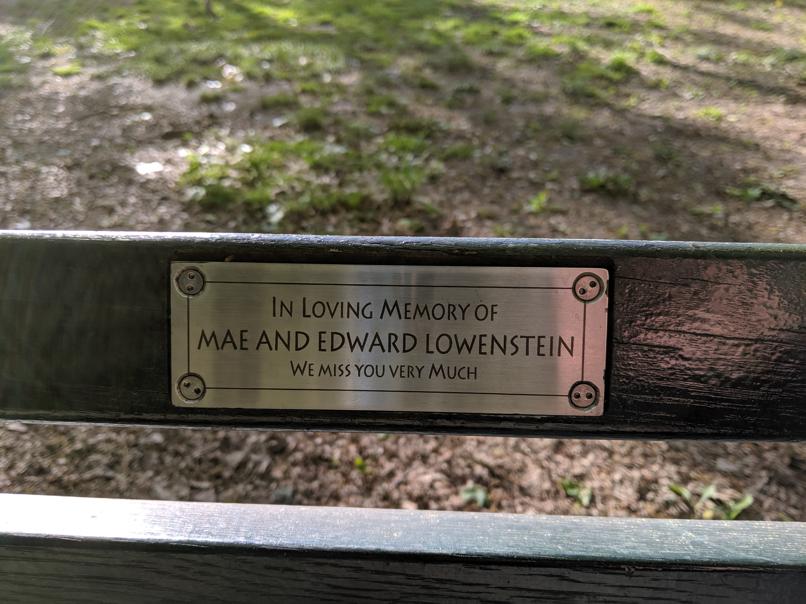 I saw this bench in Central Park