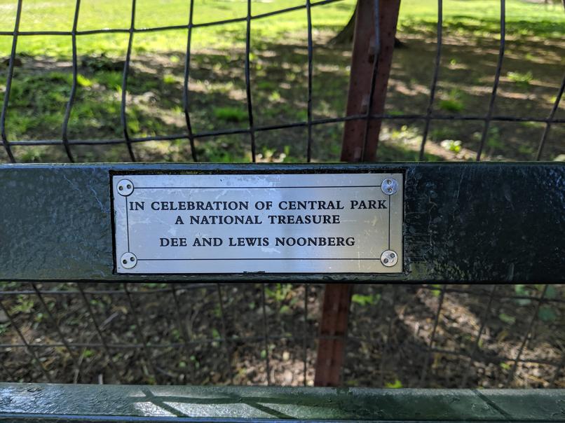 I saw this bench in Central Park